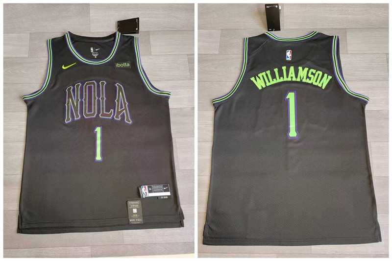 Pelicans 1 Zion Williamson Black Nike 2023-24 City Edition Swingman Jersey->san antonio spurs->NBA Jersey